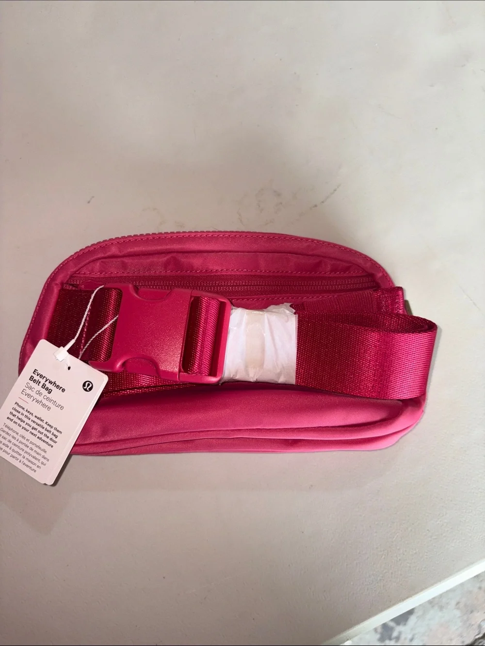 lululemon athletica Hot Pink belt bag with silver accents